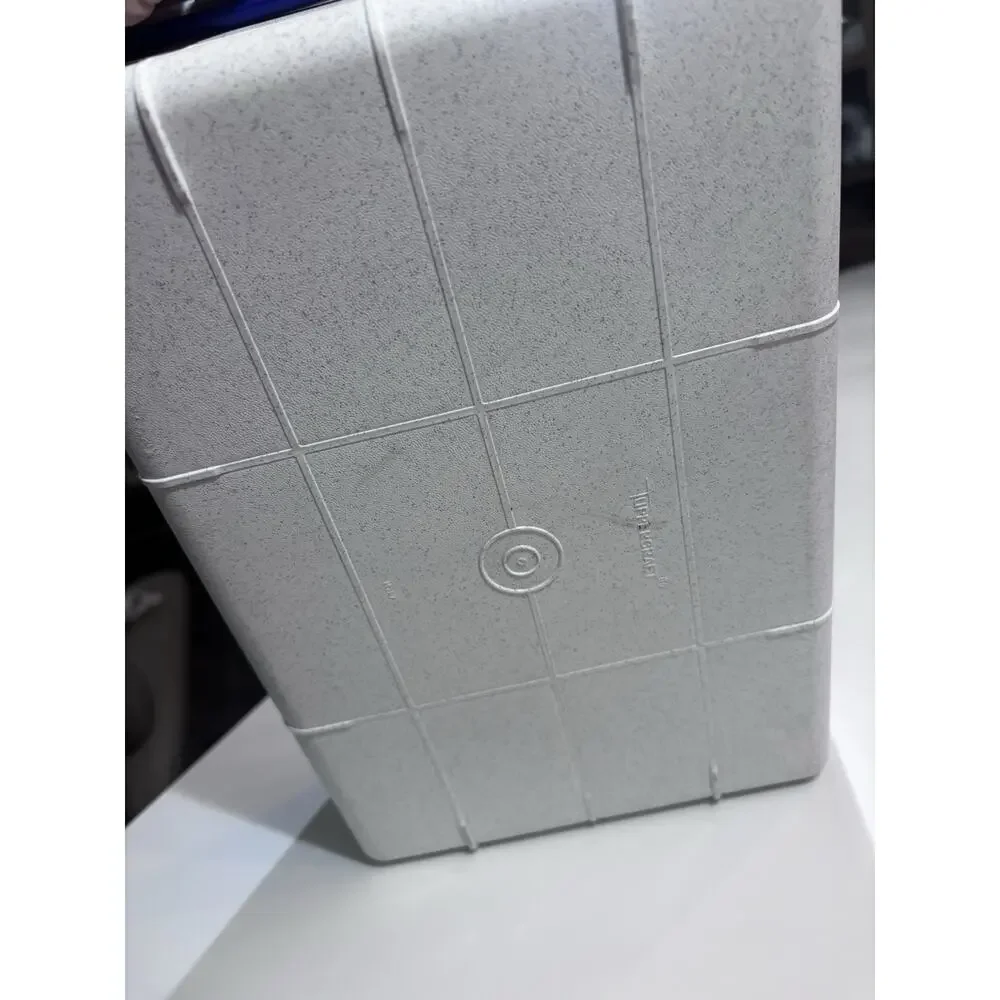 Vintage Tupperware Tuppercraft Sewing Craft Tackle Box Organizer Gray Blue